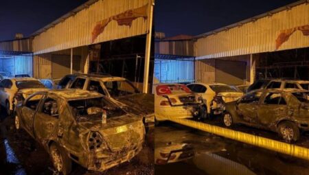 Tarsus Sanayi Sitesinde park halindeki 5 araç kundaklandı – Mersin Halk Haber